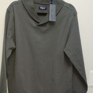 Oxford Gray SweatShirt with Knit Collar NWT